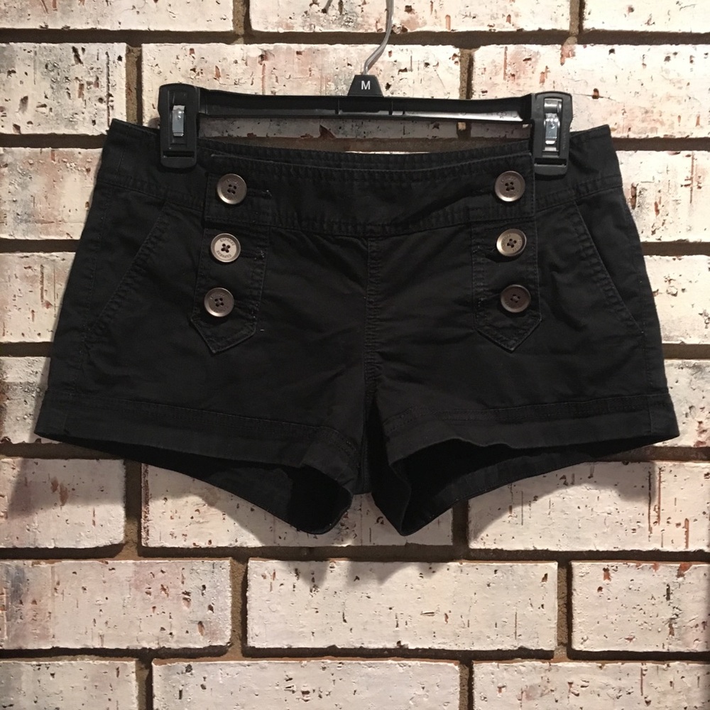 Six-Button Black Express Shorts